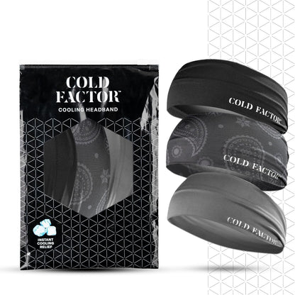 COLD FACTOR Cooling Headband for Women and Men – UPF 50+ Advanced Evaporative Comfort, Instant Cooling Sweatband for Outdoor Sports, Fitness, Yoga, Hiking, Running, and Workout
