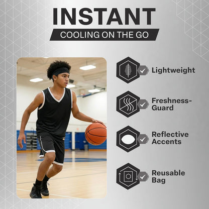 COLD FACTOR Cooling Headband for Women and Men – UPF 50+ Advanced Evaporative Comfort, Instant Cooling Sweatband for Outdoor Sports, Fitness, Yoga, Hiking, Running, and Workout