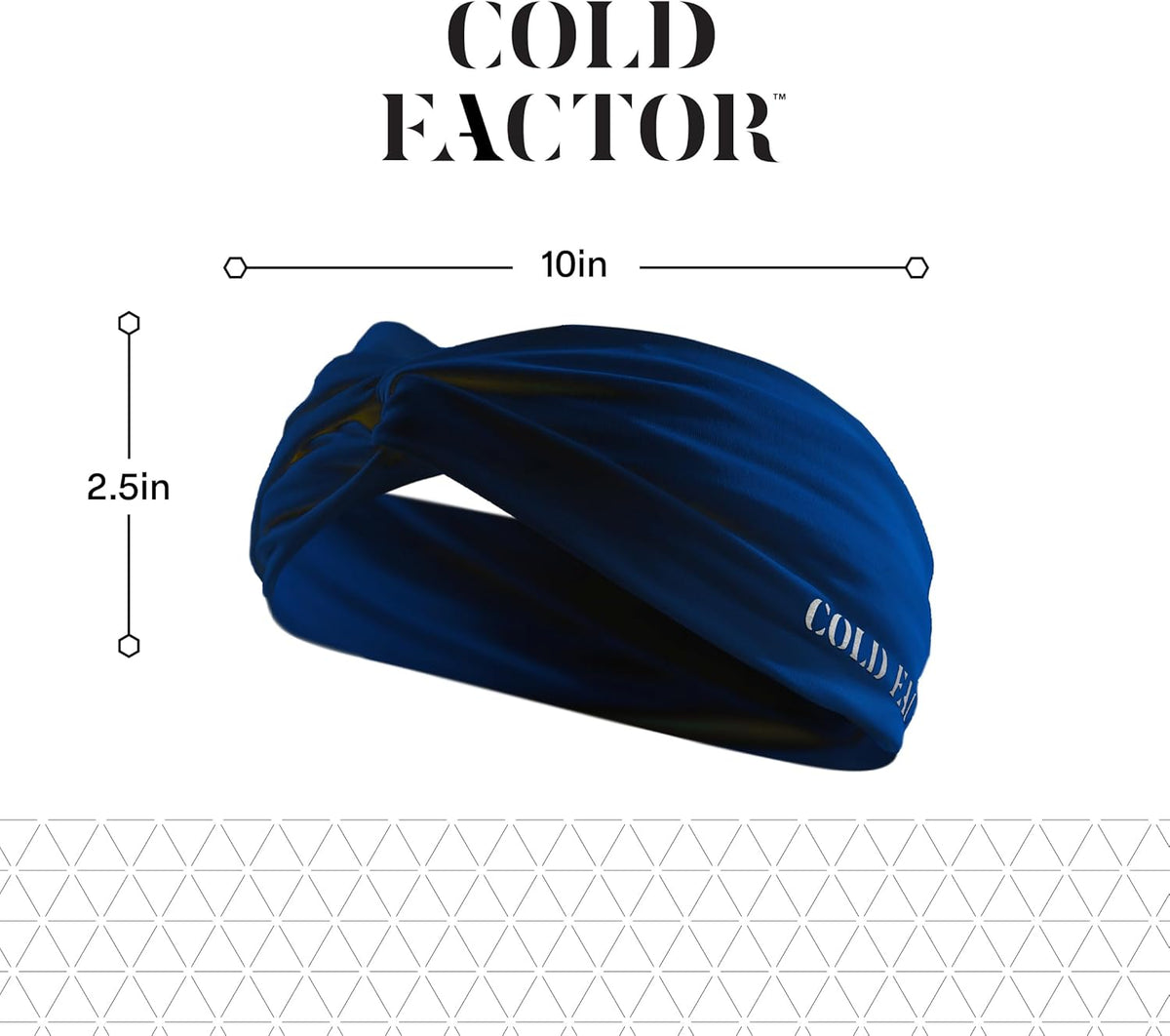 COLD FACTOR Cooling Headband for Women and Men – UPF 50+ Advanced Evaporative Comfort, Instant Cooling Sweatband for Outdoor Sports, Fitness, Yoga, Hiking, Running, and Workout