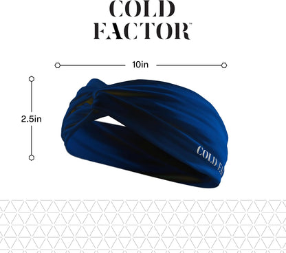 COLD FACTOR Cooling Headband for Women and Men – UPF 50+ Advanced Evaporative Comfort, Instant Cooling Sweatband for Outdoor Sports, Fitness, Yoga, Hiking, Running, and Workout