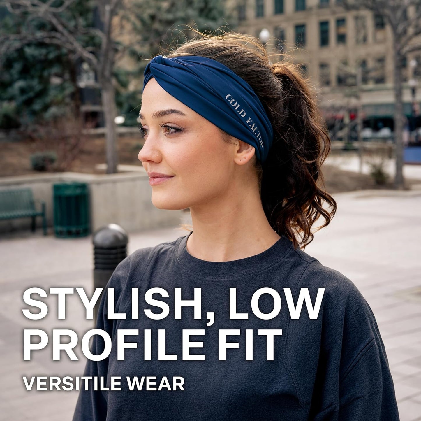 COLD FACTOR Cooling Headband for Women and Men – UPF 50+ Advanced Evaporative Comfort, Instant Cooling Sweatband for Outdoor Sports, Fitness, Yoga, Hiking, Running, and Workout