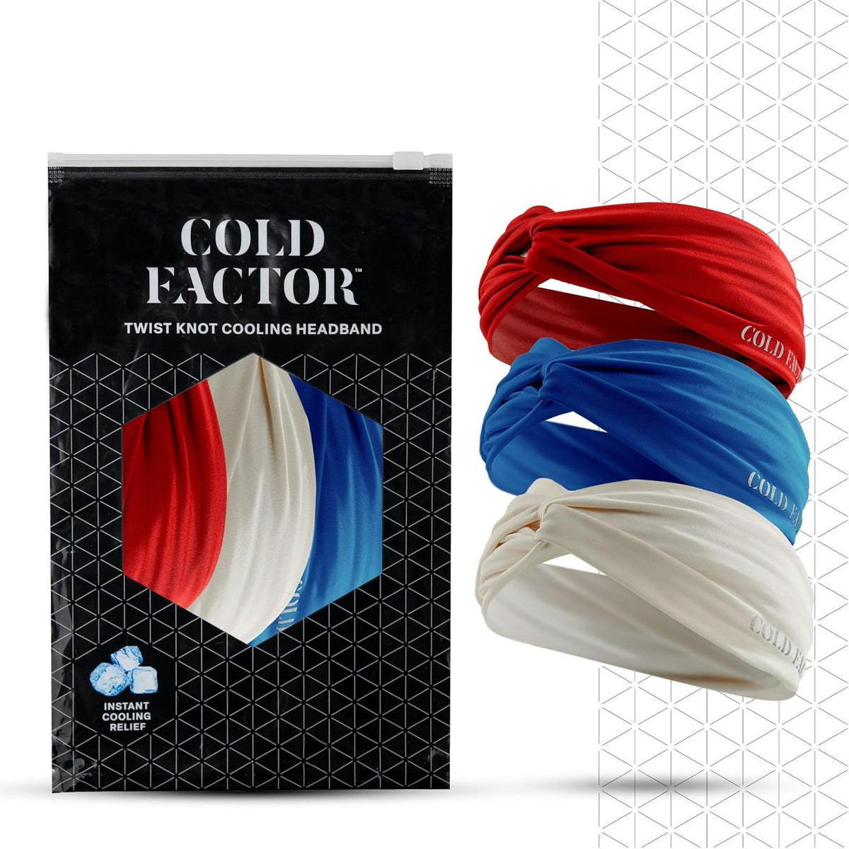 COLD FACTOR Cooling Headband for Women and Men – UPF 50+ Advanced Evaporative Comfort, Instant Cooling Sweatband for Outdoor Sports, Fitness, Yoga, Hiking, Running, and Workout