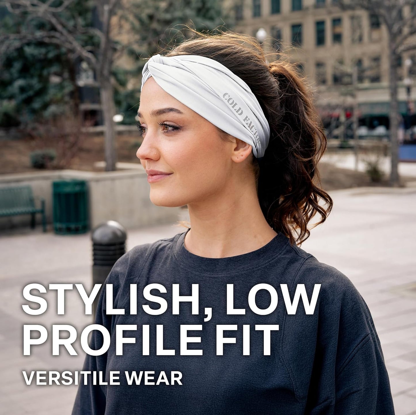 COLD FACTOR Cooling Headband for Women and Men – UPF 50+ Advanced Evaporative Comfort, Instant Cooling Sweatband for Outdoor Sports, Fitness, Yoga, Hiking, Running, and Workout
