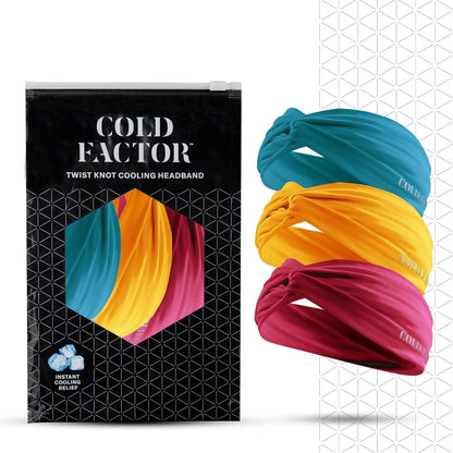 COLD FACTOR Cooling Headband for Women and Men – UPF 50+ Advanced Evaporative Comfort, Instant Cooling Sweatband for Outdoor Sports, Fitness, Yoga, Hiking, Running, and Workout