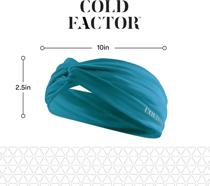 COLD FACTOR Cooling Headband for Women and Men – UPF 50+ Advanced Evaporative Comfort, Instant Cooling Sweatband for Outdoor Sports, Fitness, Yoga, Hiking, Running, and Workout