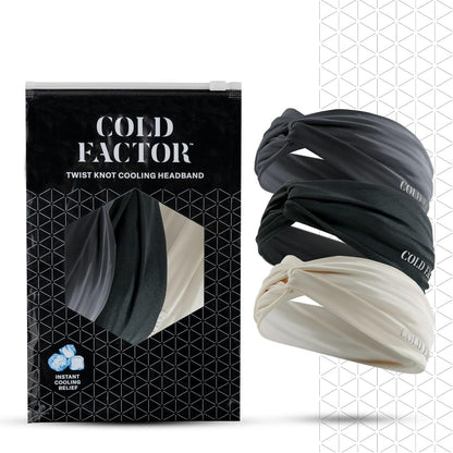 COLD FACTOR Cooling Headband for Women and Men – UPF 50+ Advanced Evaporative Comfort, Instant Cooling Sweatband for Outdoor Sports, Fitness, Yoga, Hiking, Running, and Workout