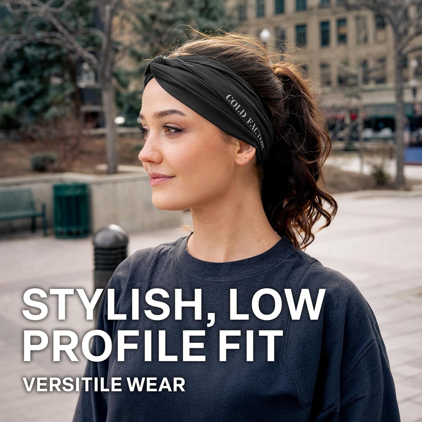 COLD FACTOR Cooling Headband for Women and Men – UPF 50+ Advanced Evaporative Comfort, Instant Cooling Sweatband for Outdoor Sports, Fitness, Yoga, Hiking, Running, and Workout