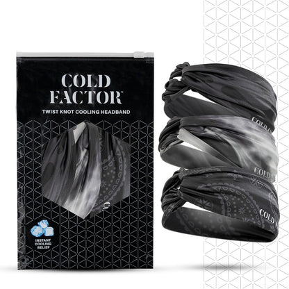 COLD FACTOR Cooling Headband for Women and Men – UPF 50+ Advanced Evaporative Comfort, Instant Cooling Sweatband for Outdoor Sports, Fitness, Yoga, Hiking, Running, and Workout