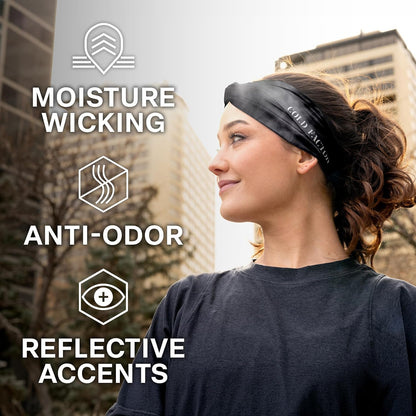 COLD FACTOR Cooling Headband for Women and Men – UPF 50+ Advanced Evaporative Comfort, Instant Cooling Sweatband for Outdoor Sports, Fitness, Yoga, Hiking, Running, and Workout