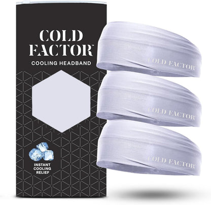 COLD FACTOR Cooling Headband for Women and Men – UPF 50+ Advanced Evaporative Comfort, Instant Cooling Sweatband for Outdoor Sports, Fitness, Yoga, Hiking, Running, and Workout