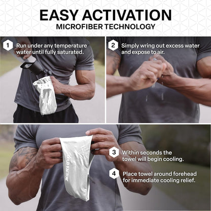 COLD FACTOR Cooling Headband for Women and Men – UPF 50+ Advanced Evaporative Comfort, Instant Cooling Sweatband for Outdoor Sports, Fitness, Yoga, Hiking, Running, and Workout