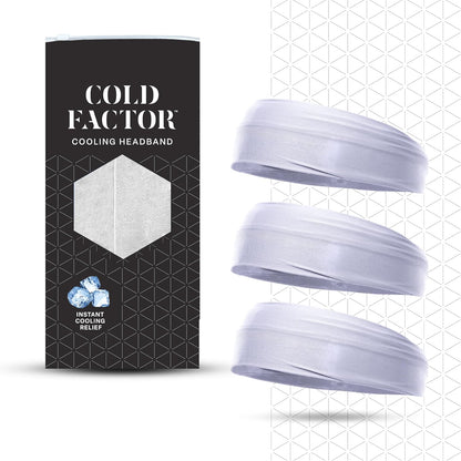 COLD FACTOR Cooling Headband for Women and Men – UPF 50+ Advanced Evaporative Comfort, Instant Cooling Sweatband for Outdoor Sports, Fitness, Yoga, Hiking, Running, and Workout