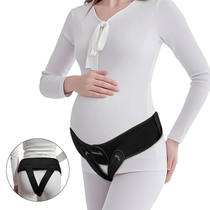 V3 Smart Maternity Belt 4 in 1 - Adjustable Pregnancy, Pelvic, Hip & Vulva Support Belt, Comfortable Belly Band for Prenatal & Postpartum Relief, Soft & Breathable Fabric - Black