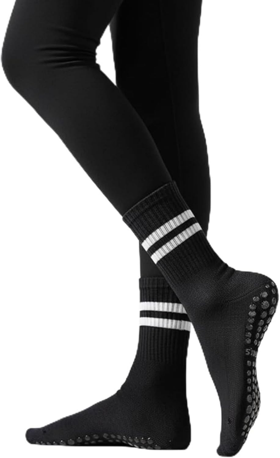 Womens Pilates Socks with Grips Non Slip Yoga Socks Barre Gym Athletic Grippy Socks for Women