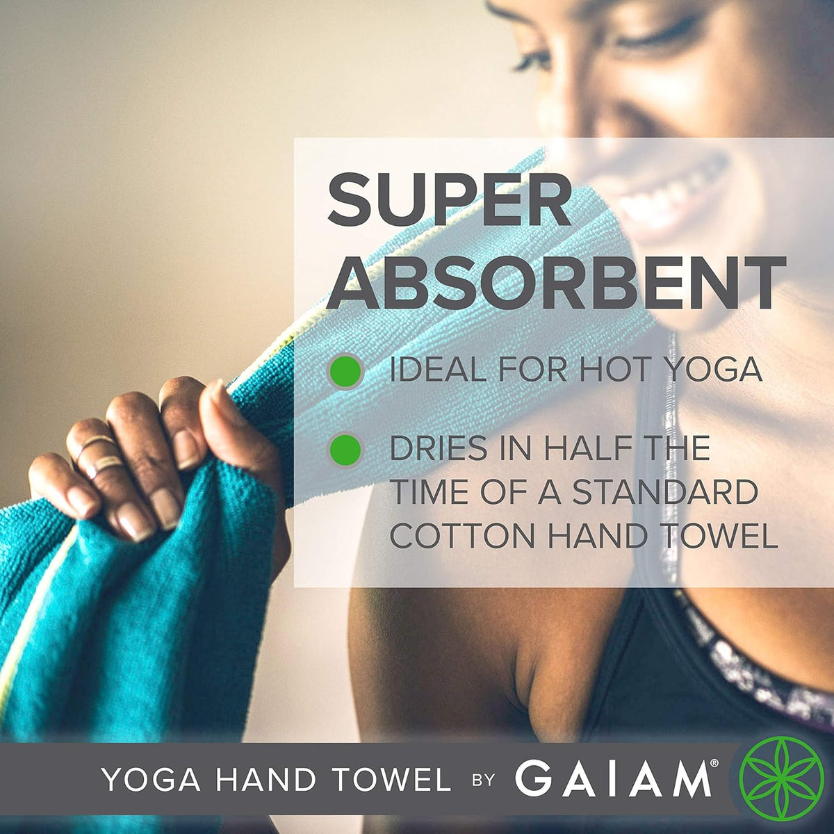 Yoga Hand Towel (30" W x 20" L), Quick Dry & Lightweight Sports Towel, Soft Microfiber Fabric, Designed for Hot Yoga, Pilates, Sports, Workout & More