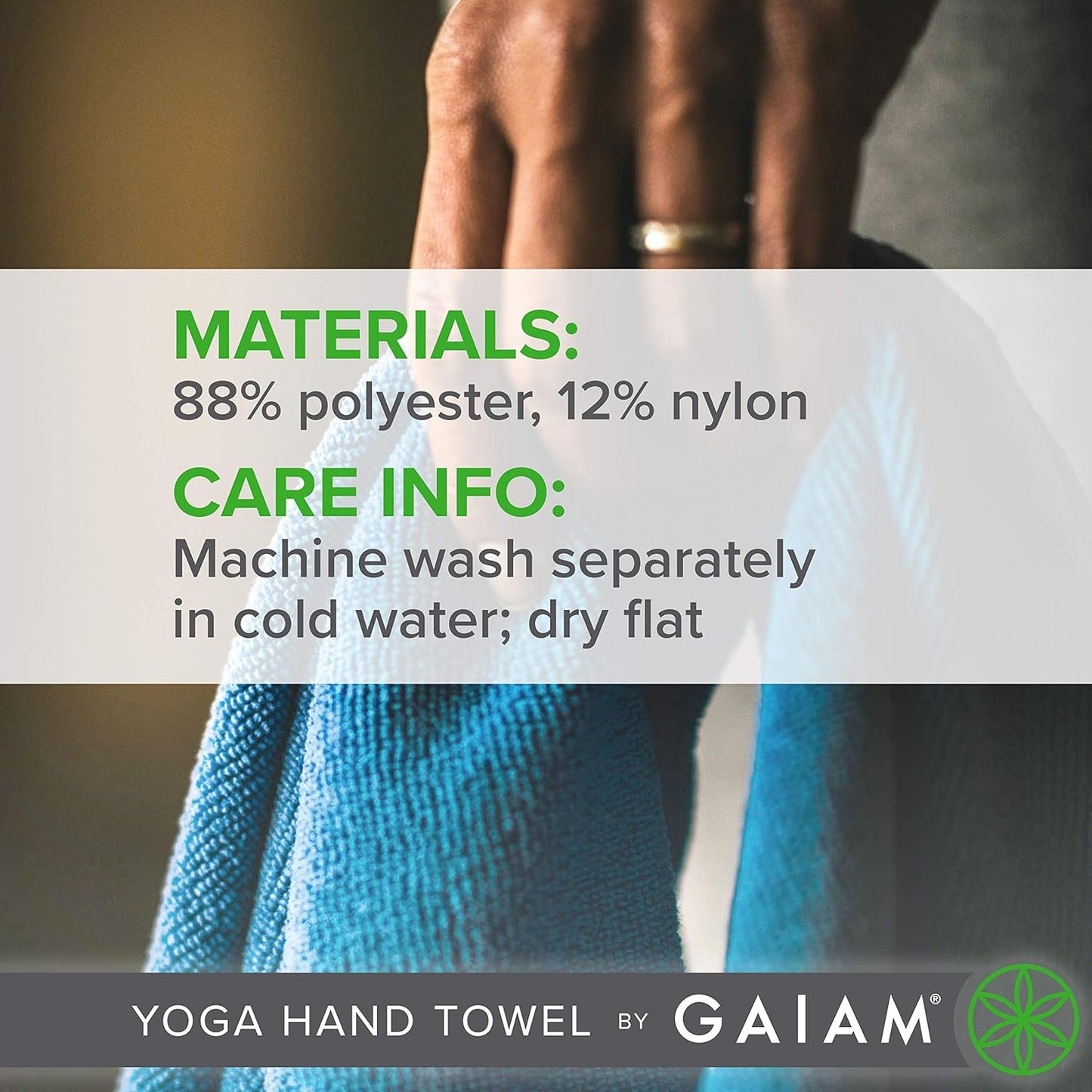 Yoga Hand Towel (30" W x 20" L), Quick Dry & Lightweight Sports Towel, Soft Microfiber Fabric, Designed for Hot Yoga, Pilates, Sports, Workout & More