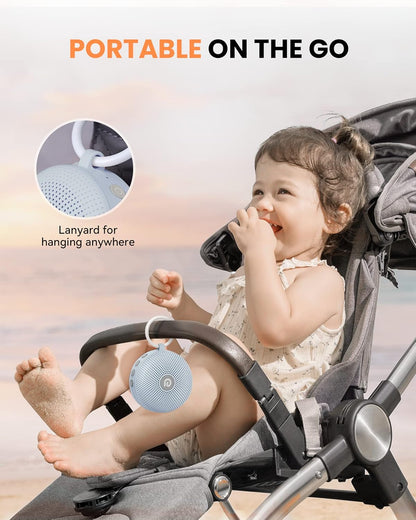 Portable Noise Machine for Baby Adult, Features Powerful Battery, 21 Soothing Sound, Noise Canceling for Office & Sleeping, Sound Therapy for Home, Travel, Registry Gift, Classic White