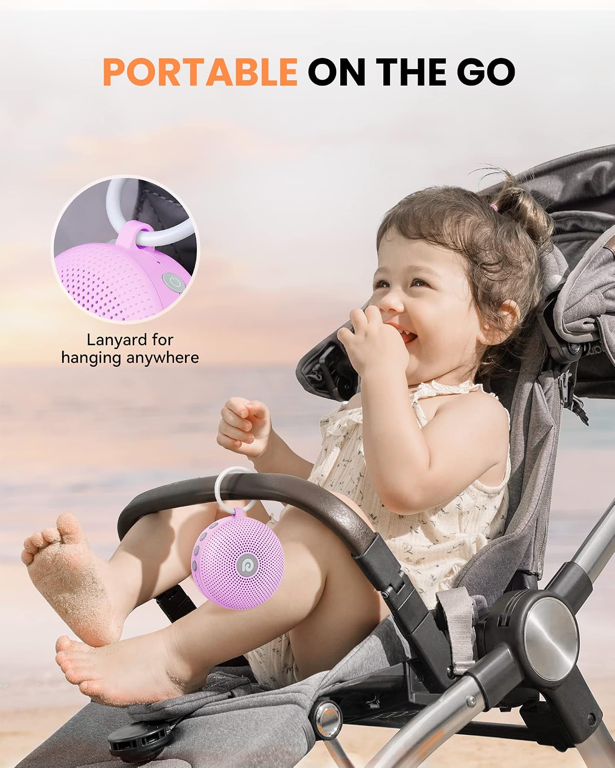 Portable Noise Machine for Baby Adult, Features Powerful Battery, 21 Soothing Sound, Noise Canceling for Office & Sleeping, Sound Therapy for Home, Travel, Registry Gift, Classic White