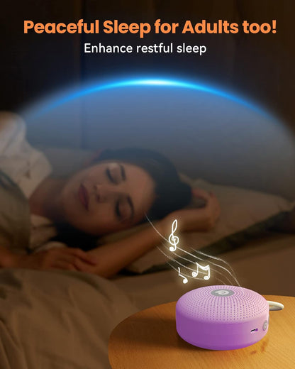 Portable Noise Machine for Baby Adult, Features Powerful Battery, 21 Soothing Sound, Noise Canceling for Office & Sleeping, Sound Therapy for Home, Travel, Registry Gift, Classic White