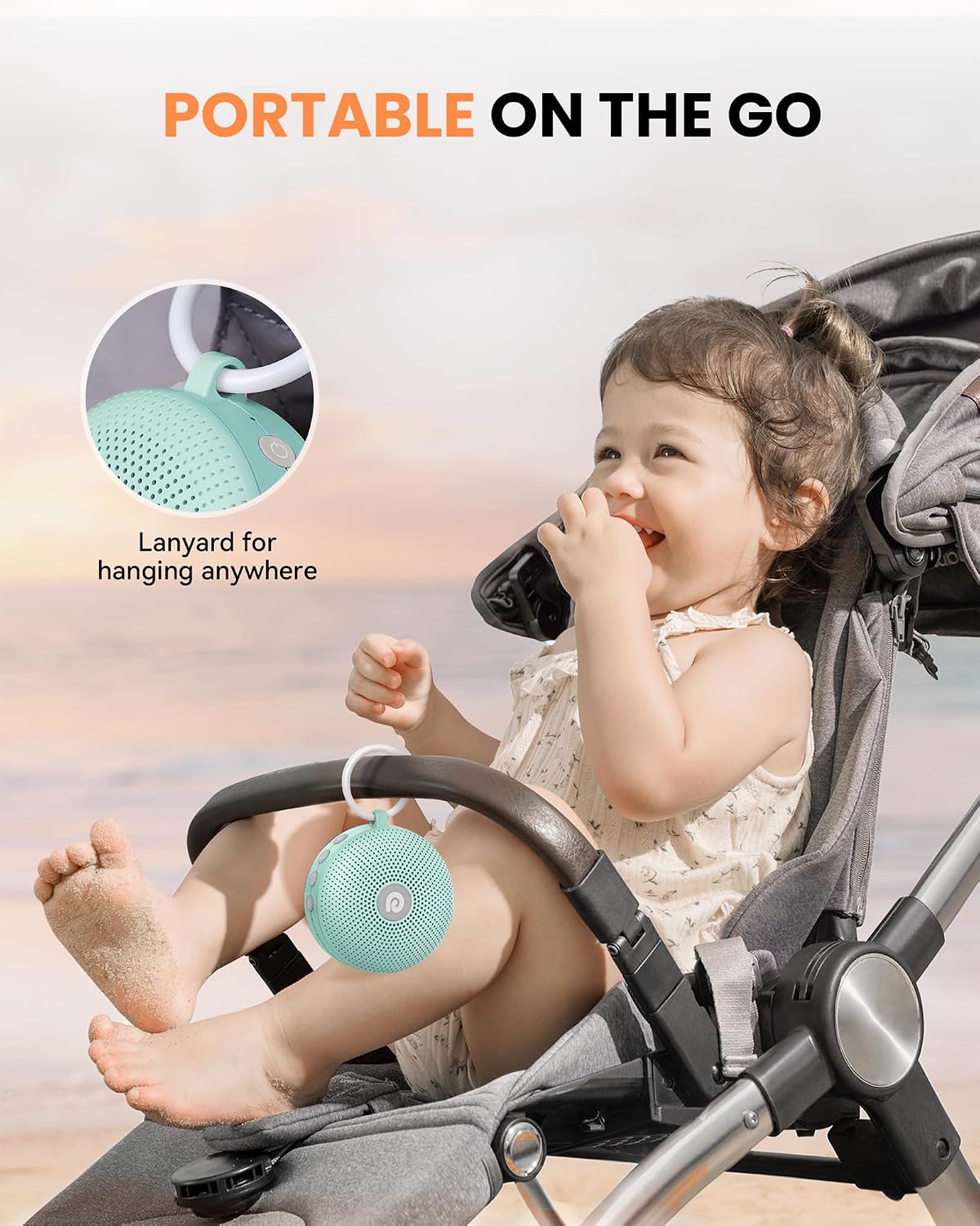 Portable Noise Machine for Baby Adult, Features Powerful Battery, 21 Soothing Sound, Noise Canceling for Office & Sleeping, Sound Therapy for Home, Travel, Registry Gift, Classic White