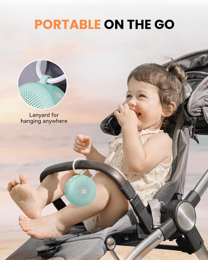 Portable Noise Machine for Baby Adult, Features Powerful Battery, 21 Soothing Sound, Noise Canceling for Office & Sleeping, Sound Therapy for Home, Travel, Registry Gift, Classic White