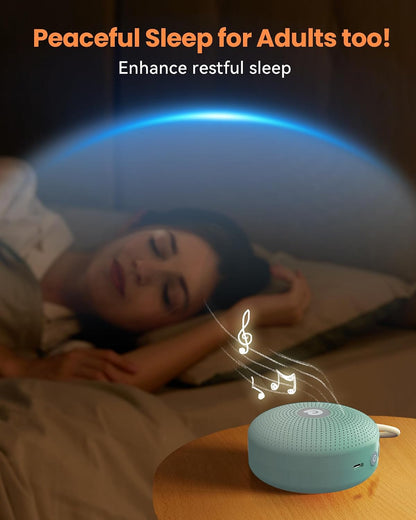 Portable Noise Machine for Baby Adult, Features Powerful Battery, 21 Soothing Sound, Noise Canceling for Office & Sleeping, Sound Therapy for Home, Travel, Registry Gift, Classic White