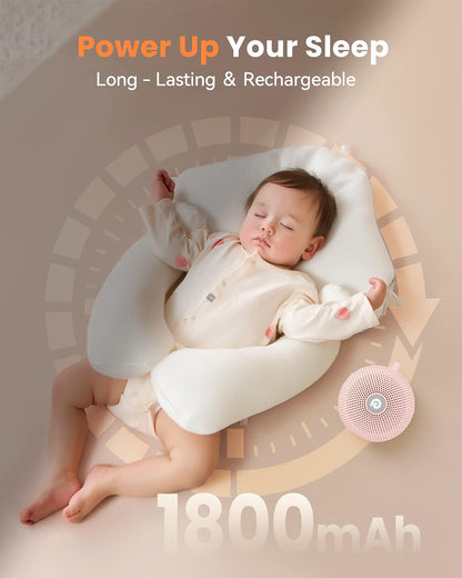 Portable Noise Machine for Baby Adult, Features Powerful Battery, 21 Soothing Sound, Noise Canceling for Office & Sleeping, Sound Therapy for Home, Travel, Registry Gift, Classic White