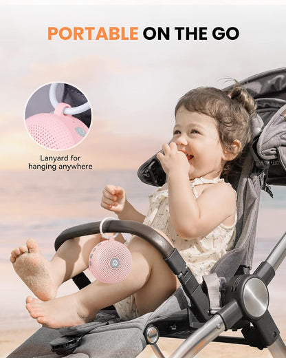 Portable Noise Machine for Baby Adult, Features Powerful Battery, 21 Soothing Sound, Noise Canceling for Office & Sleeping, Sound Therapy for Home, Travel, Registry Gift, Classic White