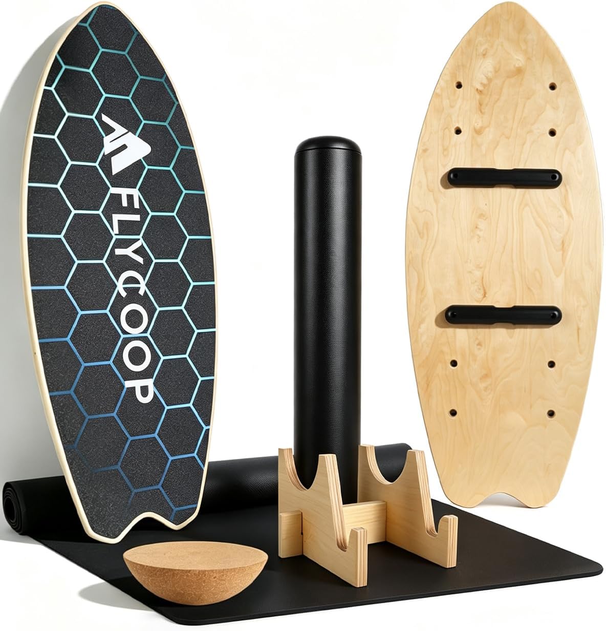 Balance Board for Adult with Adjustable Stoppers: 3 Modes Wobble Board with Roller Exercise Balancing Stability Trainer for Improve Balance Non Slip Surface