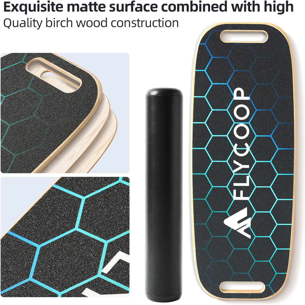 Balance Board for Adult with Adjustable Stoppers: 3 Modes Wobble Board with Roller Exercise Balancing Stability Trainer for Improve Balance Non Slip Surface