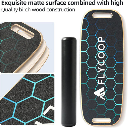 Balance Board for Adult with Adjustable Stoppers: 3 Modes Wobble Board with Roller Exercise Balancing Stability Trainer for Improve Balance Non Slip Surface