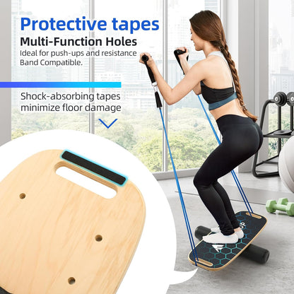 Balance Board for Adult with Adjustable Stoppers: 3 Modes Wobble Board with Roller Exercise Balancing Stability Trainer for Improve Balance Non Slip Surface