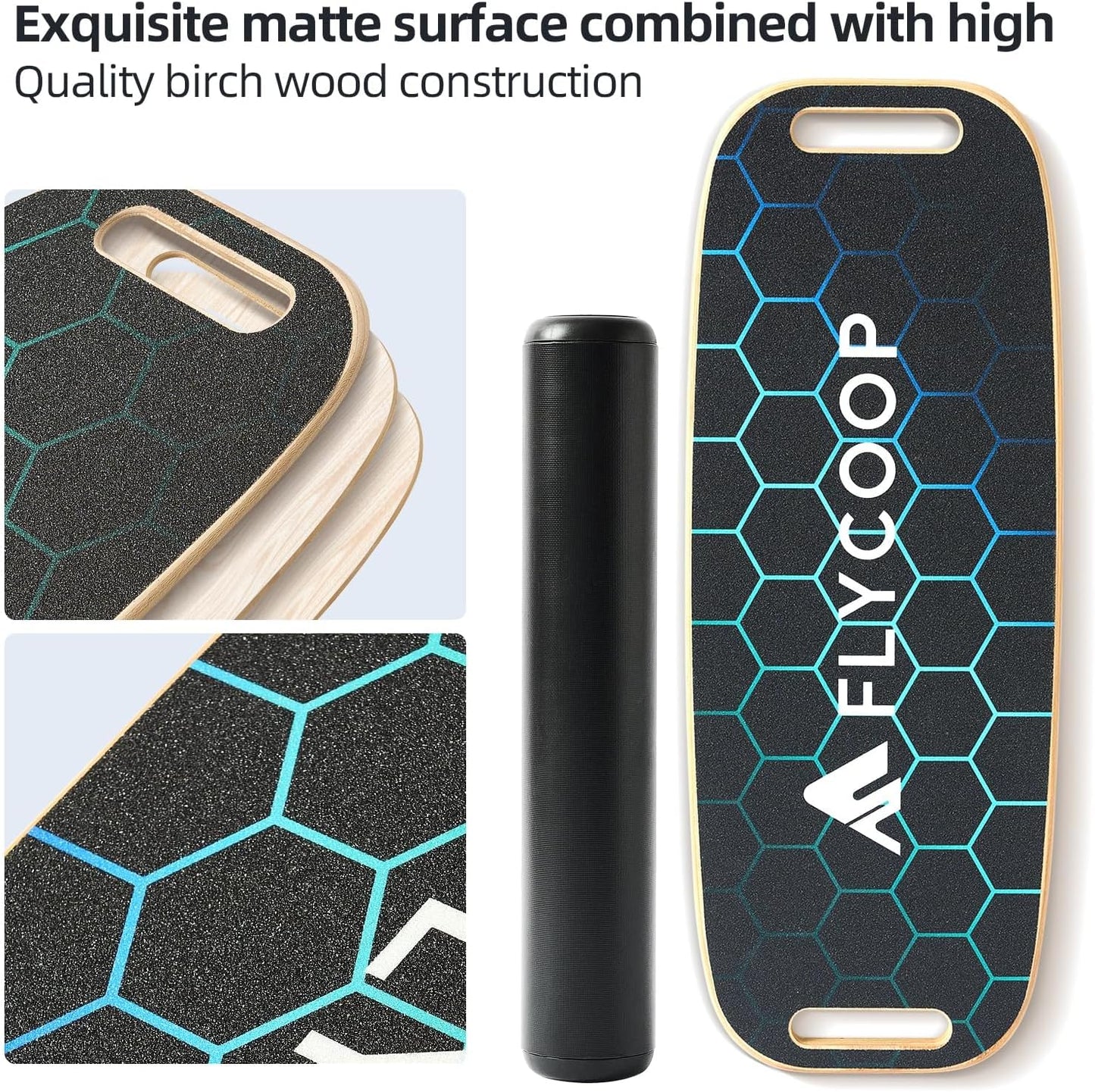 Balance Board for Adult with Adjustable Stoppers: 3 Modes Wobble Board with Roller Exercise Balancing Stability Trainer for Improve Balance Non Slip Surface
