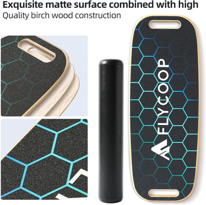Balance Board for Adult with Adjustable Stoppers: 3 Modes Wobble Board with Roller Exercise Balancing Stability Trainer for Improve Balance Non Slip Surface
