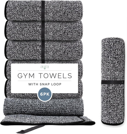. Microfiber Gym Towels, 6 Pack, 16" x 27"