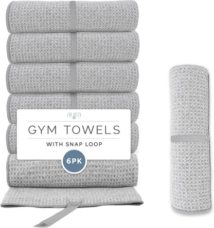 . Microfiber Gym Towels, 6 Pack, 16" x 27"