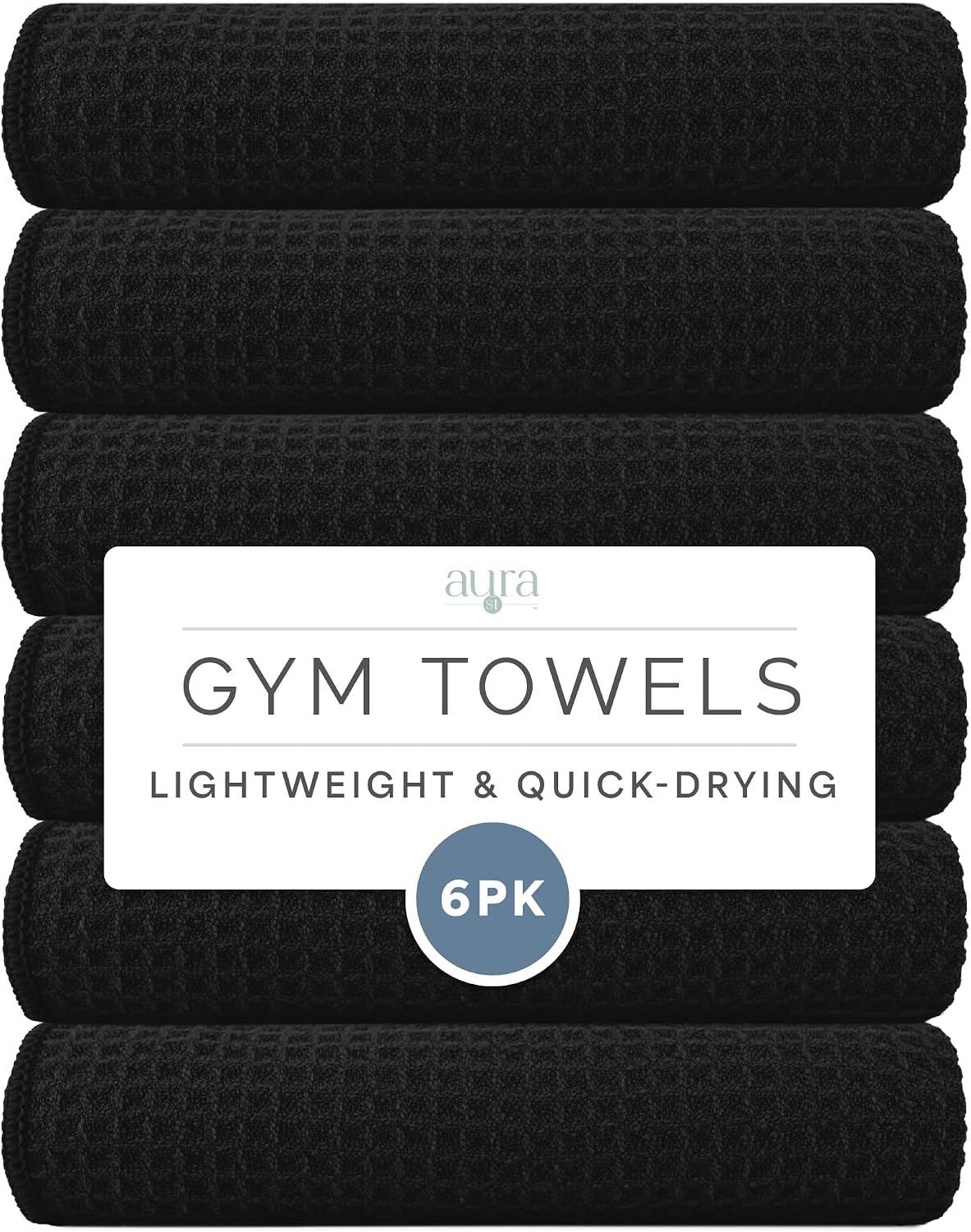 . Microfiber Gym Towels, 6 Pack, 16" x 27"