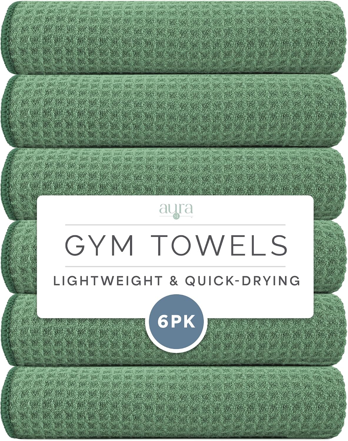 . Microfiber Gym Towels, 6 Pack, 16" x 27"