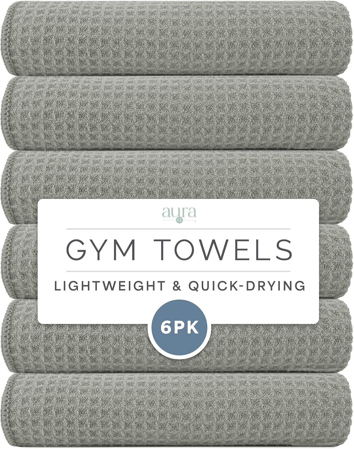 . Microfiber Gym Towels, 6 Pack, 16" x 27"
