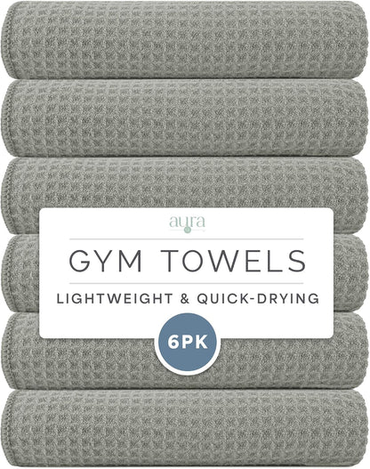 . Microfiber Gym Towels, 6 Pack, 16" x 27"