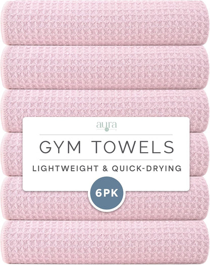 . Microfiber Gym Towels, 6 Pack, 16" x 27"