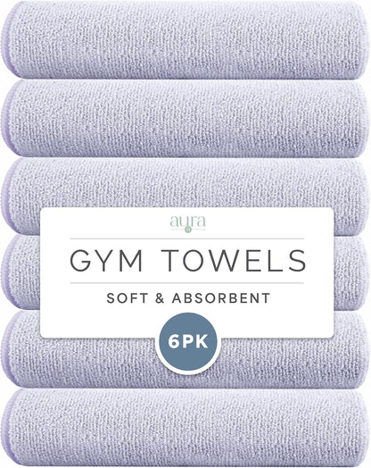 . Microfiber Gym Towels, 6 Pack, 16" x 27"