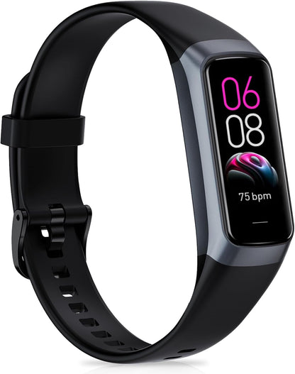 Fitness Tracker with 24/7Heart Rate, Blood Pressure, Sleep Tracking, Calorie, Activity Tracker with 1.1" AMOLED Color Screen, Waterproof Step Tracker for Android iPhones Women Men