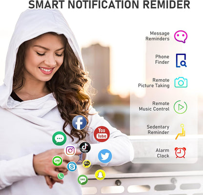 Fitness Tracker with 24/7Heart Rate, Blood Pressure, Sleep Tracking, Calorie, Activity Tracker with 1.1" AMOLED Color Screen, Waterproof Step Tracker for Android iPhones Women Men