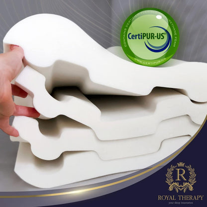 Memory Foam Pillow, Queen Neck Pain Relief, Contour Cervical Pillow, for Neck and Shoulder Pain, Side, Back and Stomach Sleeper, 24x14x5 inches