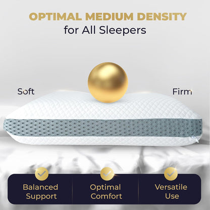 Memory Foam Pillow, Queen Neck Pain Relief, Contour Cervical Pillow, for Neck and Shoulder Pain, Side, Back and Stomach Sleeper, 24x14x5 inches
