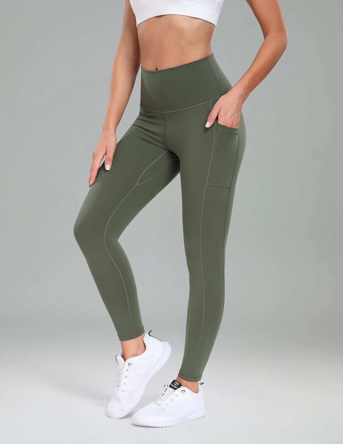 Women's High Waisted Yoga Pants 7/8 Length Leggings with Pockets