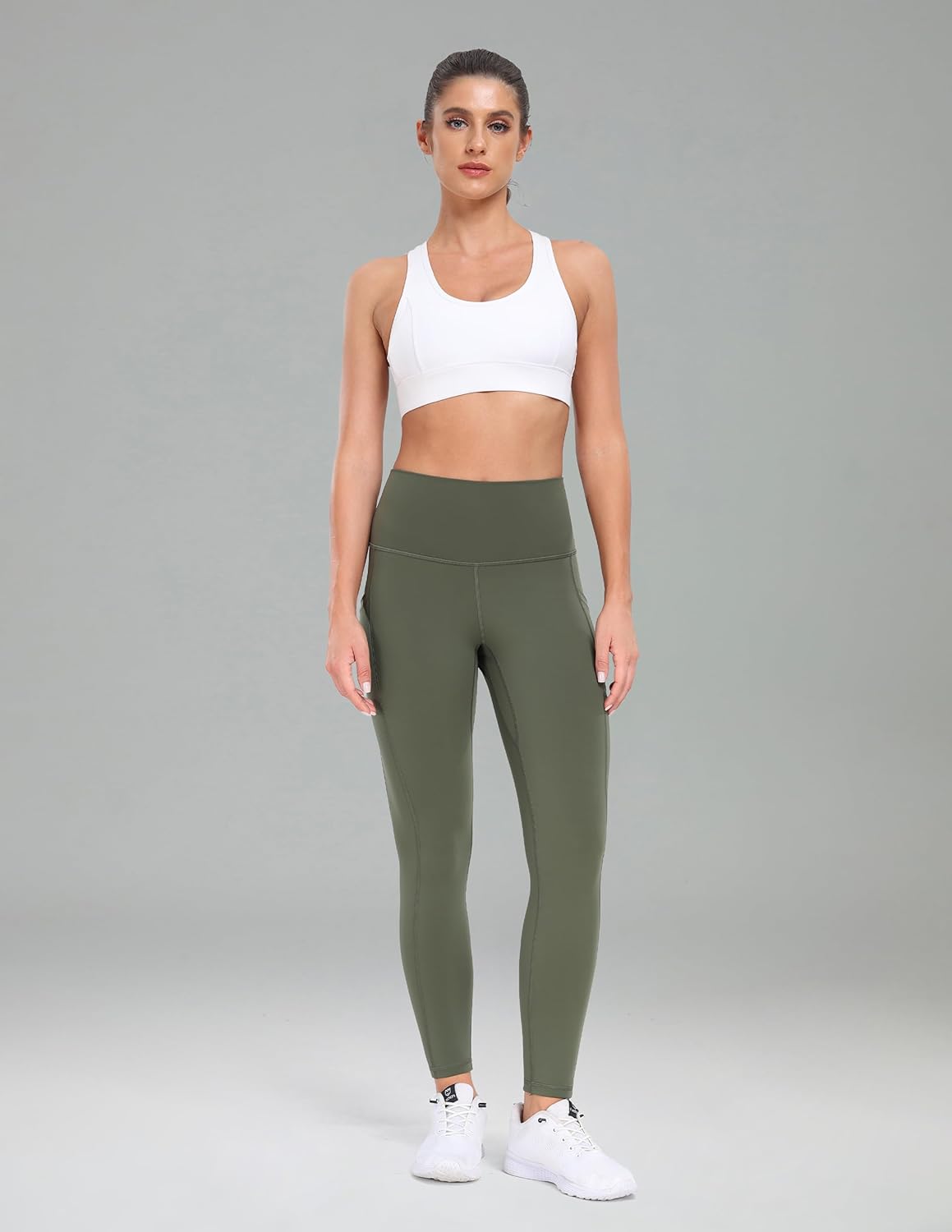 Women's High Waisted Yoga Pants 7/8 Length Leggings with Pockets