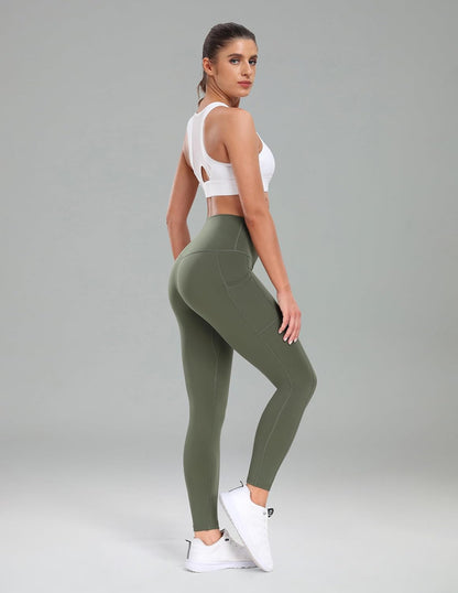 Women's High Waisted Yoga Pants 7/8 Length Leggings with Pockets