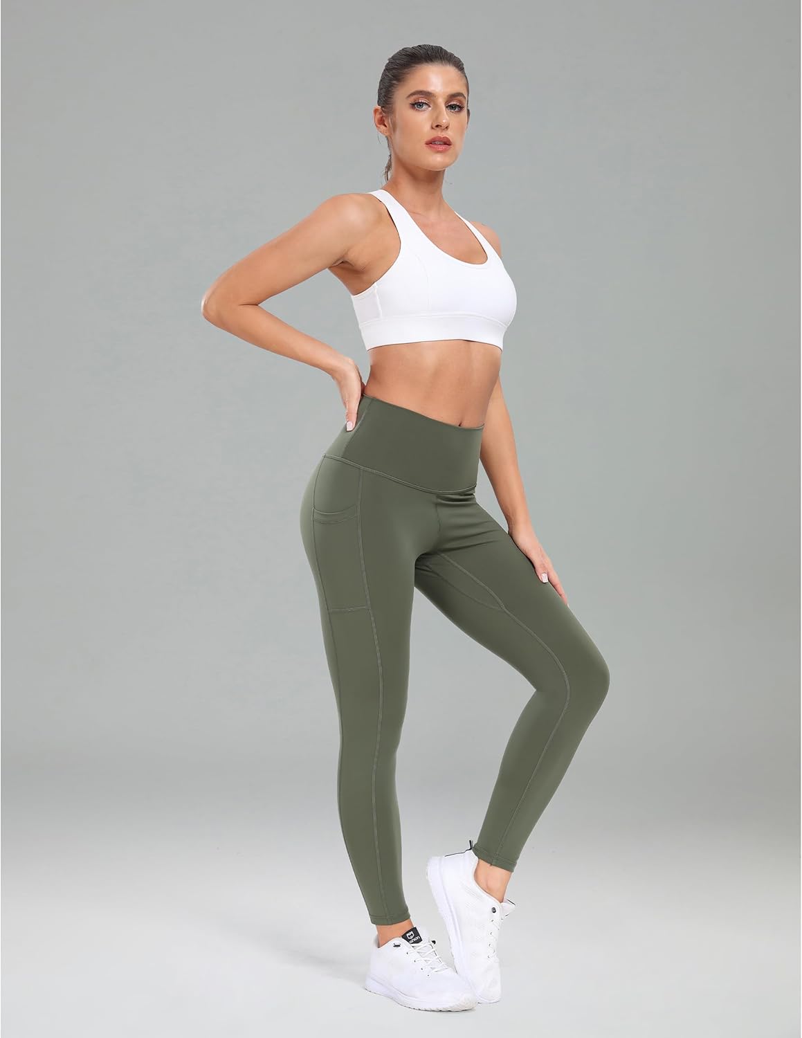 Women's High Waisted Yoga Pants 7/8 Length Leggings with Pockets